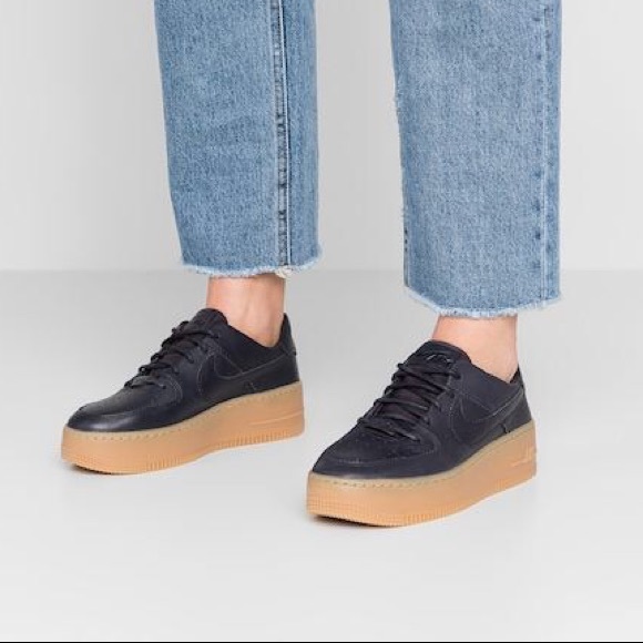 nike air force 1 black platform